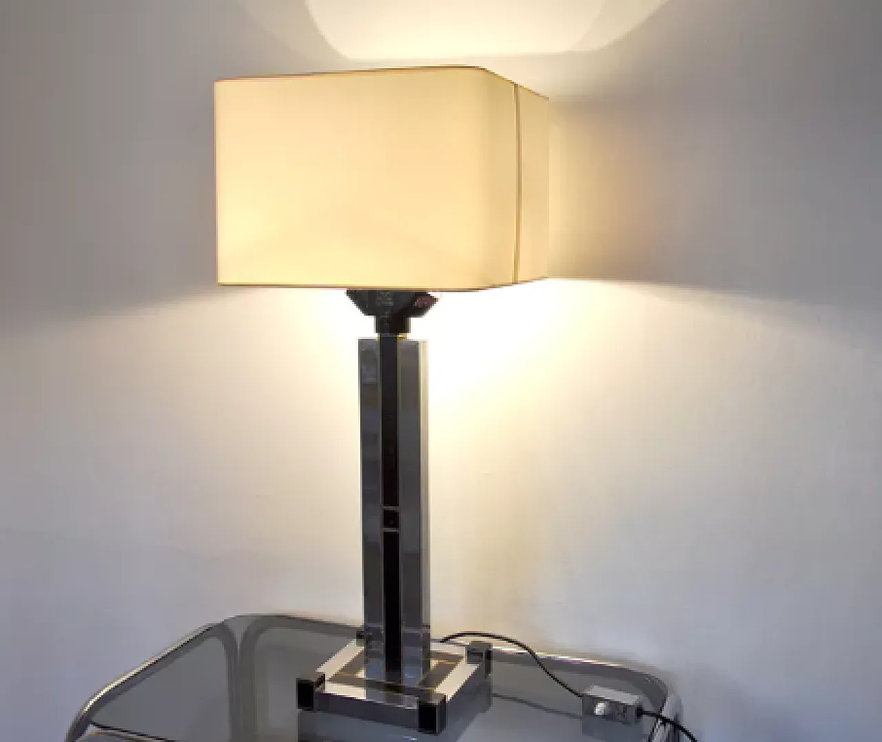 Cubic Regency table lamp by Bd Lumica, 1980s 2