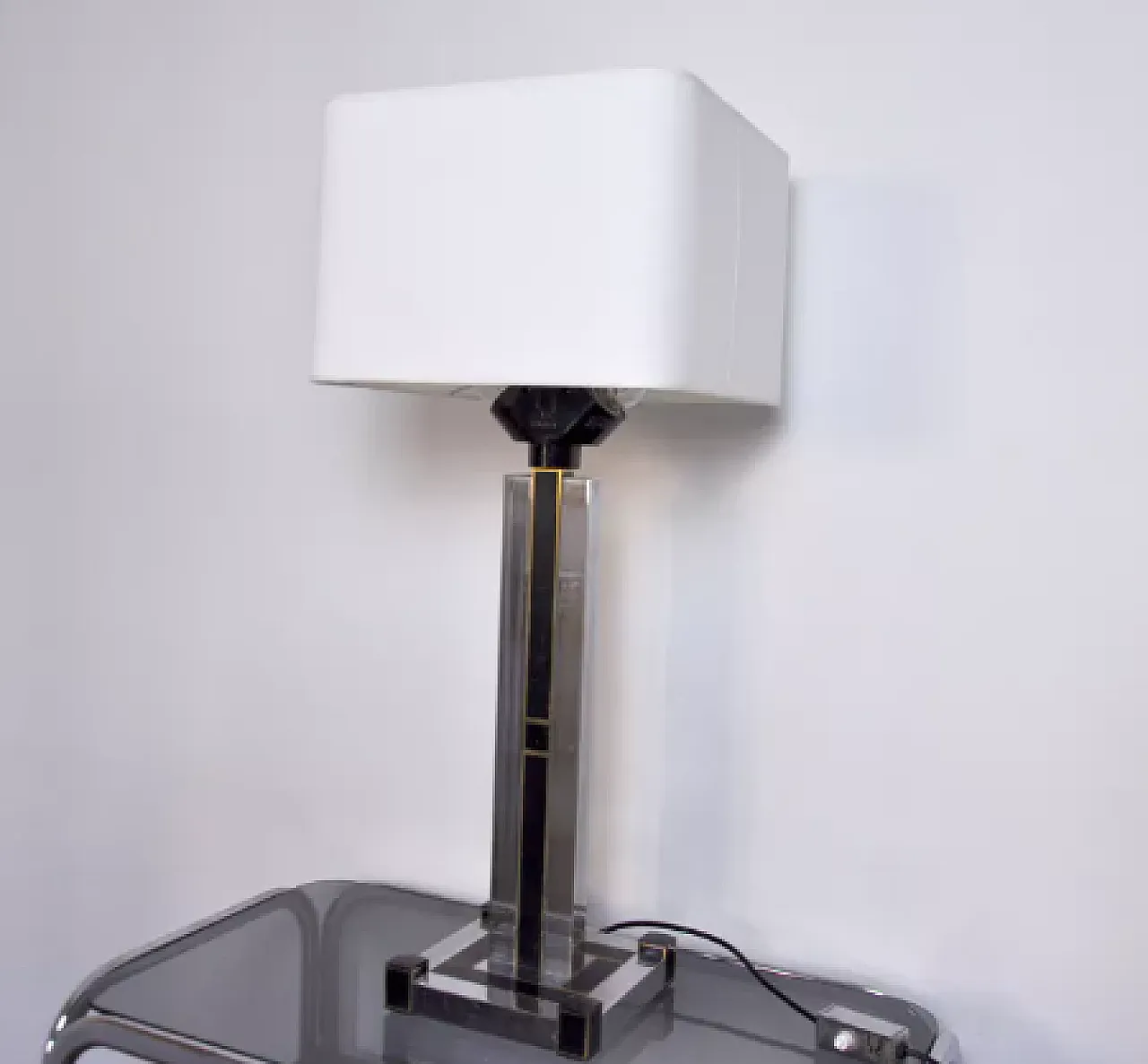 Cubic Regency table lamp by Bd Lumica, 1980s 4