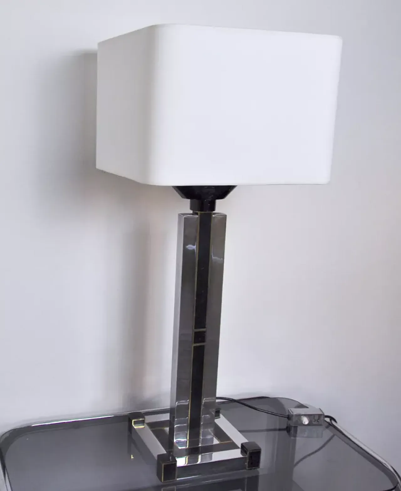 Cubic Regency table lamp by Bd Lumica, 1980s 5