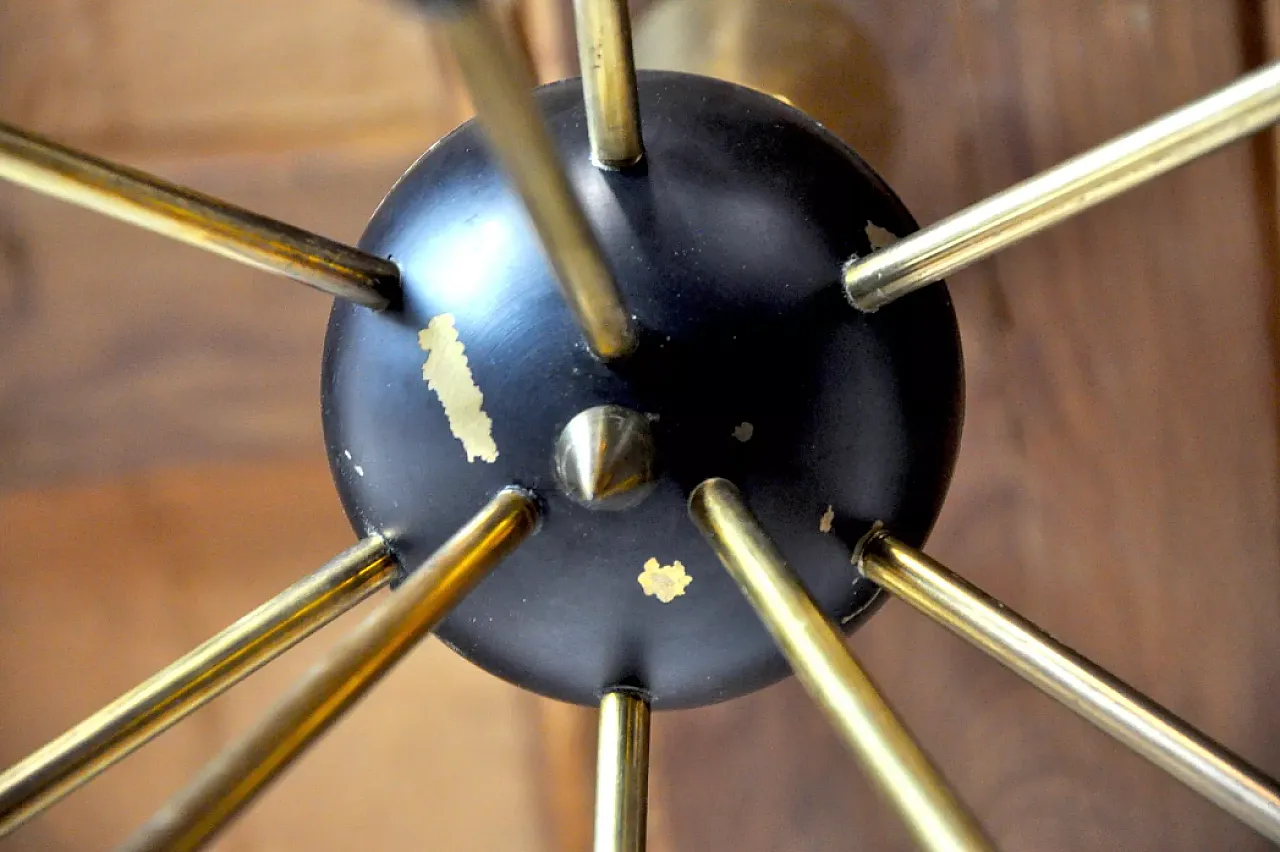 Sputnik 9-arm chandelier, 1960s 4