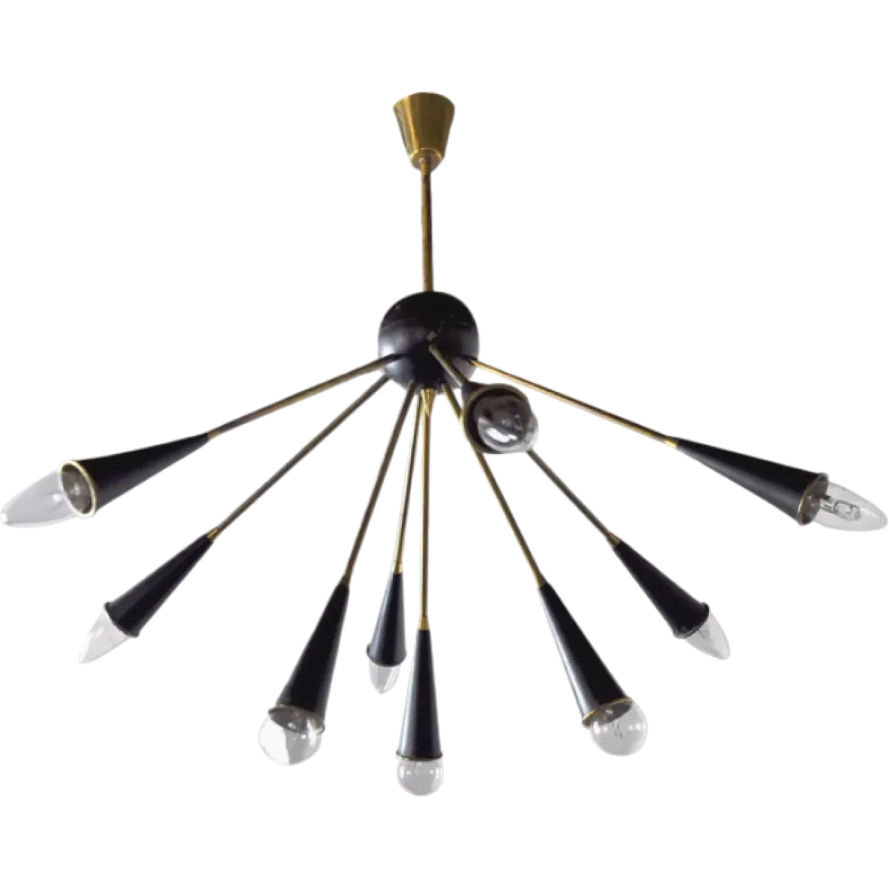 Sputnik 9-arm chandelier, 1960s 8