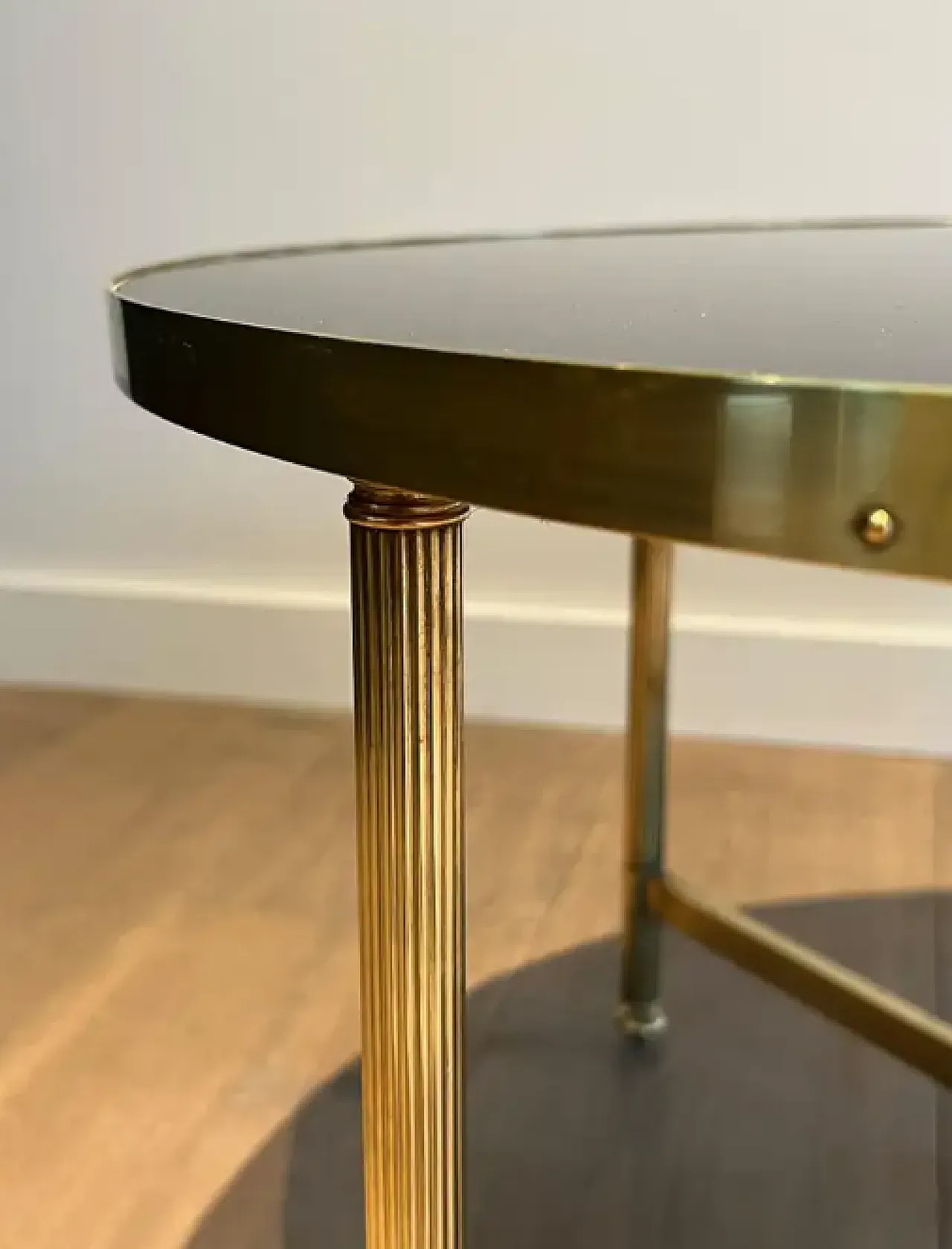 Brass coffee table with glass top by Maison Jansen, 1940s 4