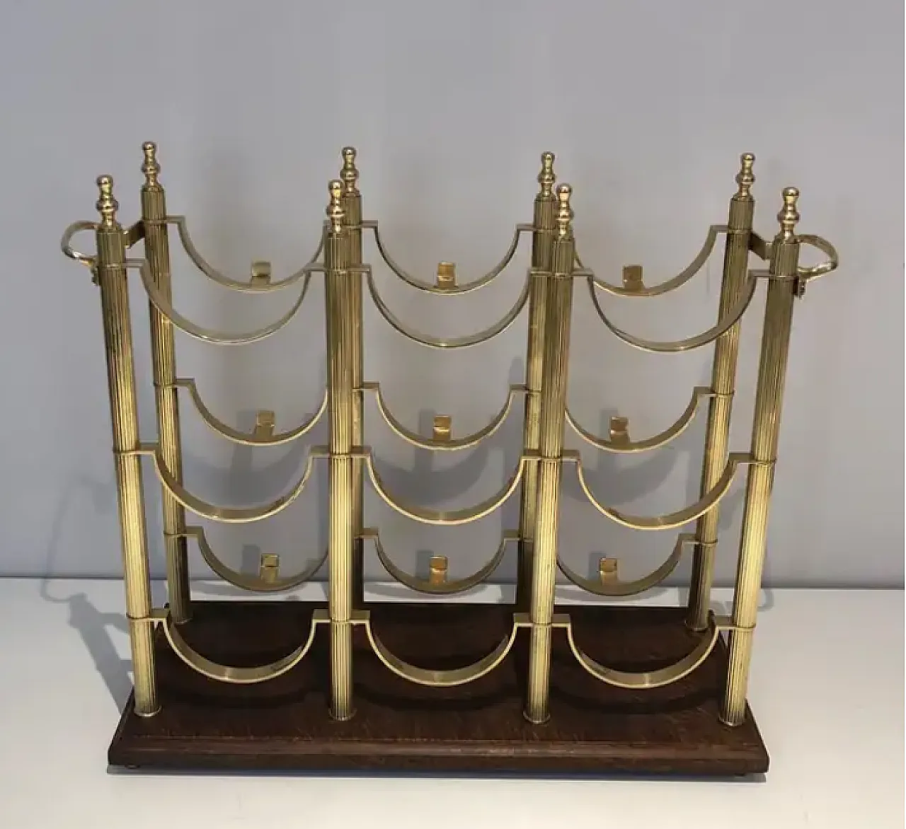 Brass bottle holder by Maison Jansen, 1940s 5