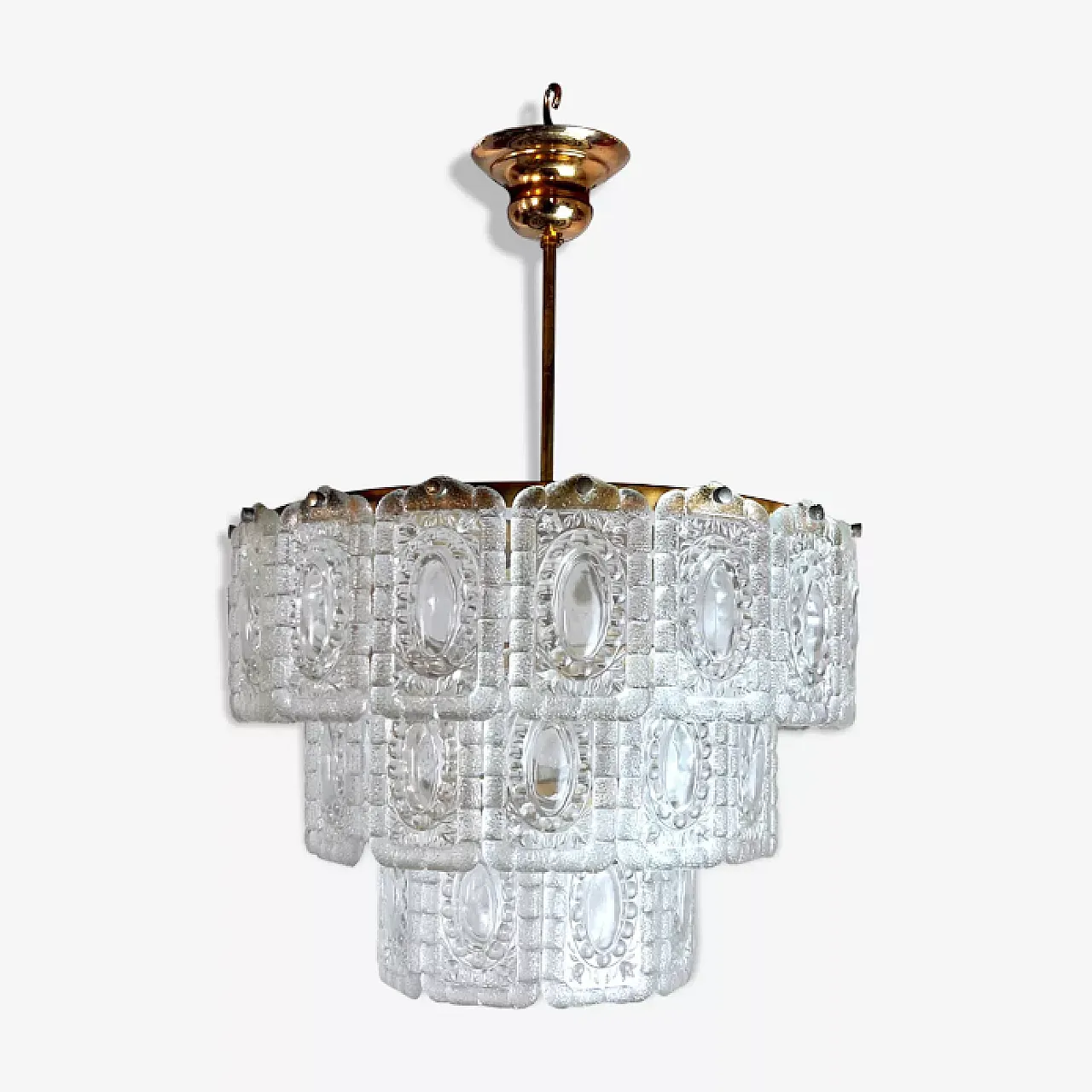 Kinkeldey 3-tier glass chandelier, 1970s 1