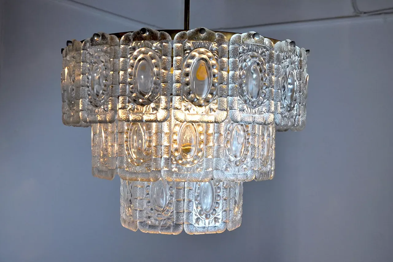 Kinkeldey 3-tier glass chandelier, 1970s 6