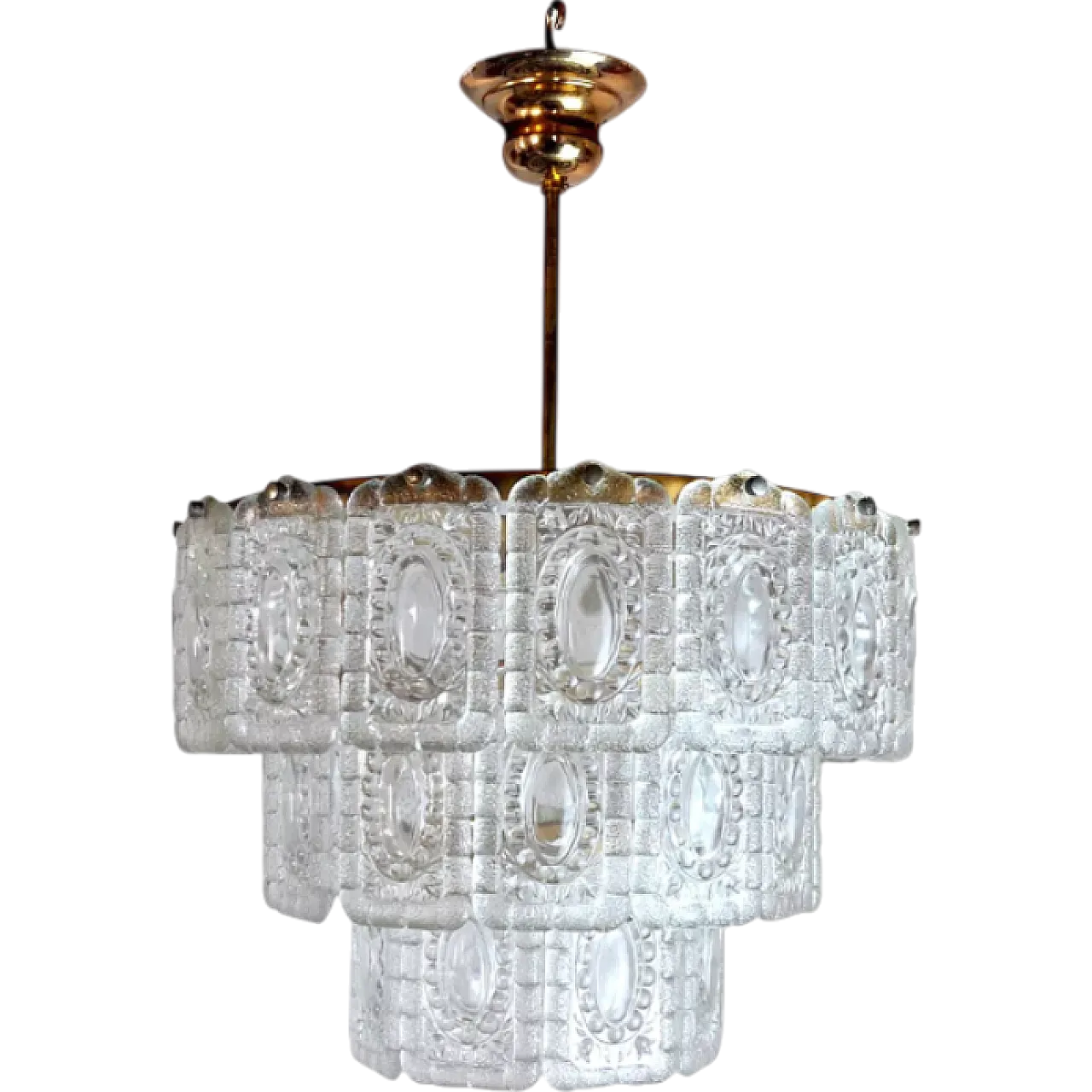 Kinkeldey 3-tier glass chandelier, 1970s 8