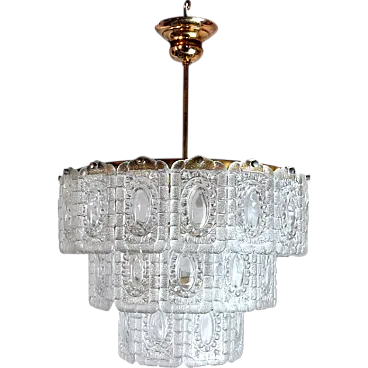 Kinkeldey 3-tier glass chandelier, 1970s