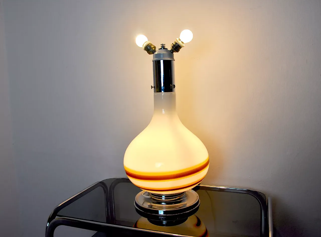 Two-tone Murano glass lamp by Mazzega, 1970s 3