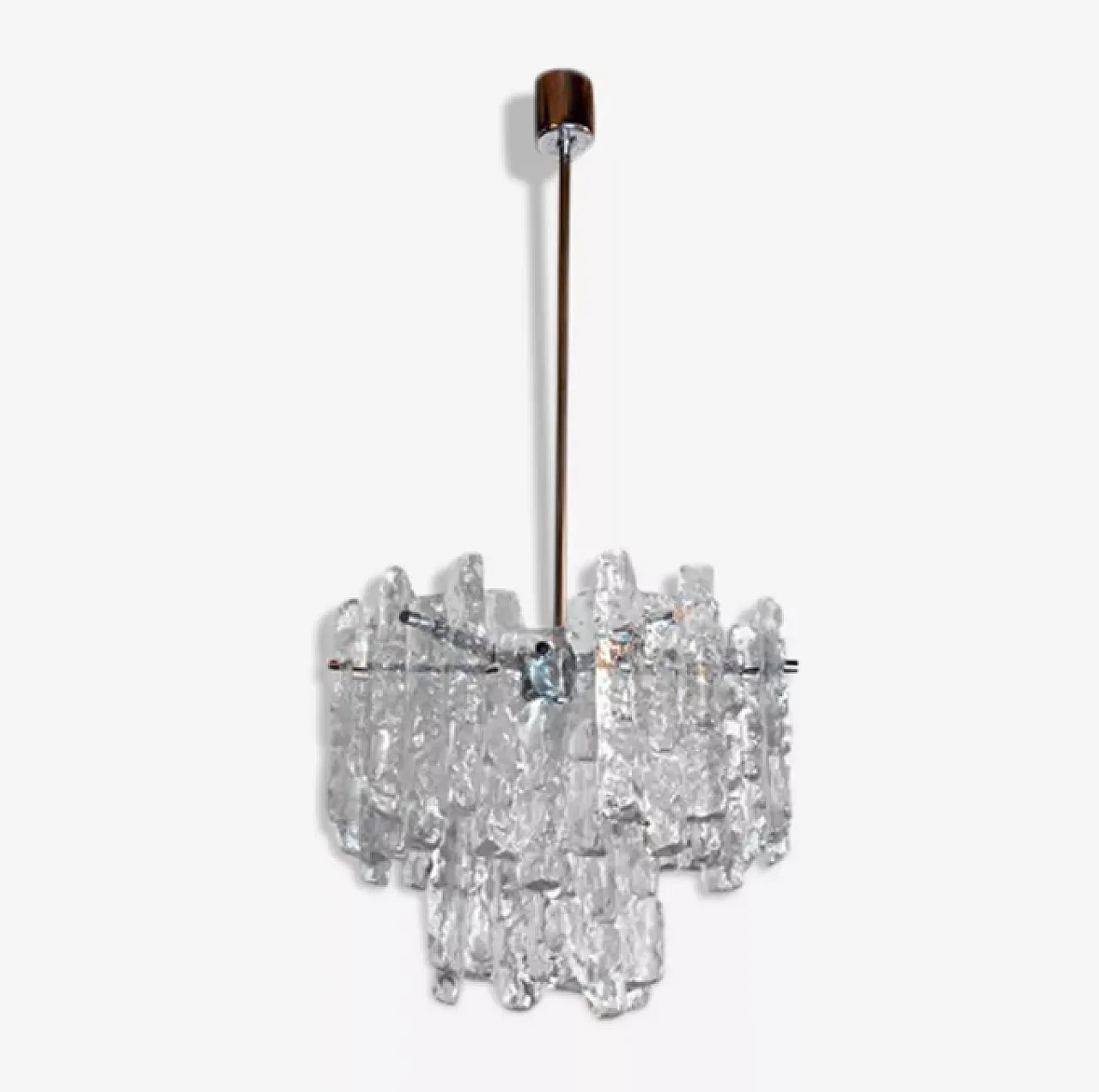 JT Kalmar frosted glass chandelier, 1970s 1