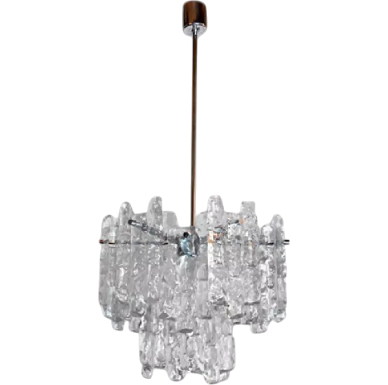 JT Kalmar frosted glass chandelier, 1970s 9