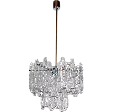 JT Kalmar frosted glass chandelier, 1970s