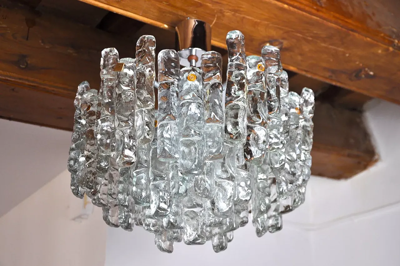 JT Kalmar frosted glass chandelier, 1970s 2