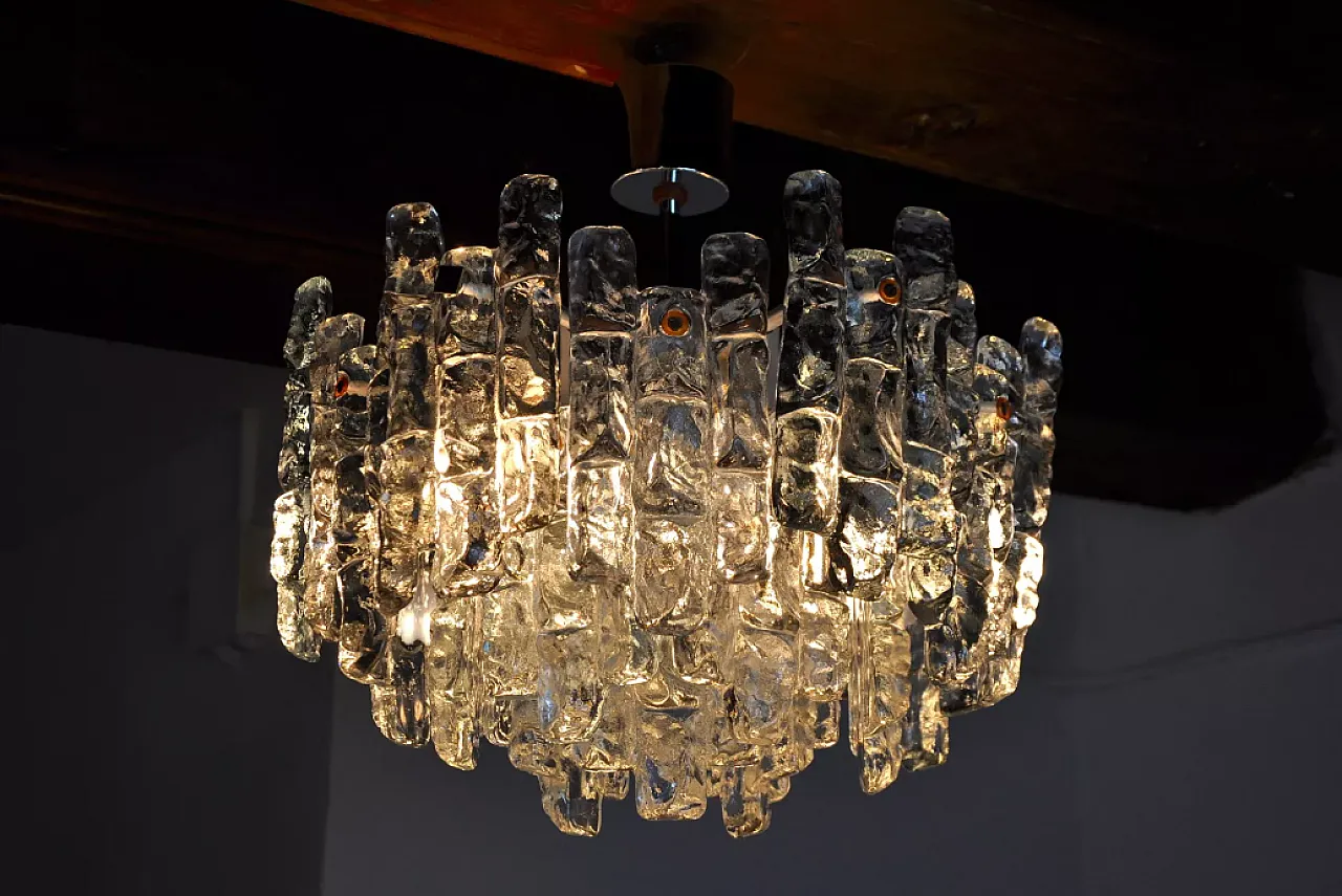 JT Kalmar frosted glass chandelier, 1970s 5