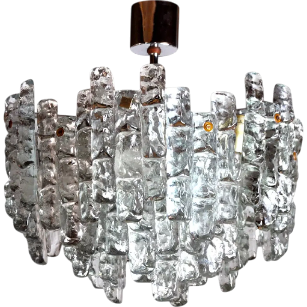 JT Kalmar frosted glass chandelier, 1970s 8