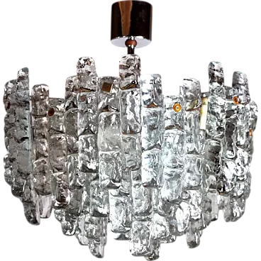 JT Kalmar frosted glass chandelier, 1970s