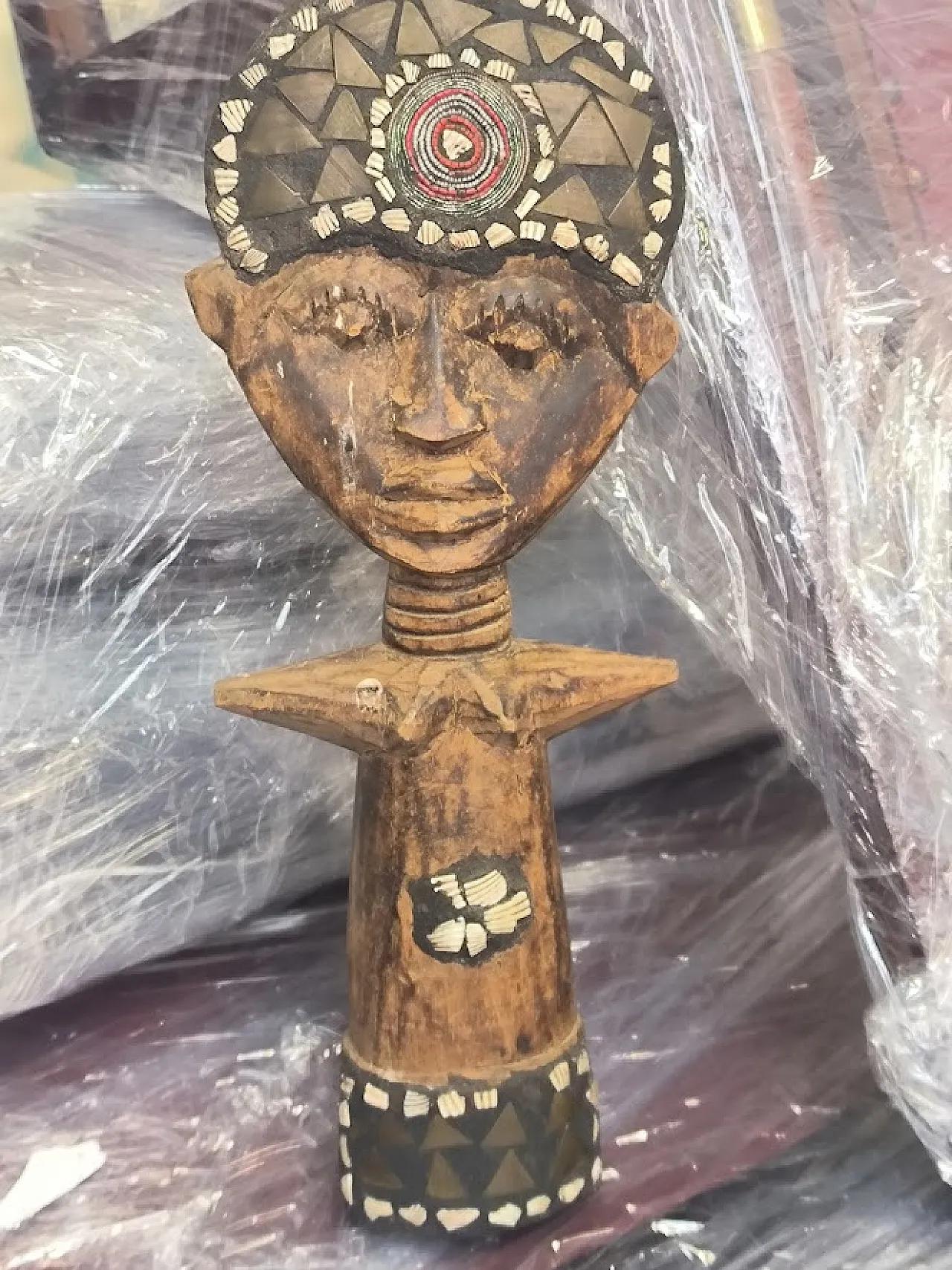 Ancient doll in wood Zaire, 20th century 2