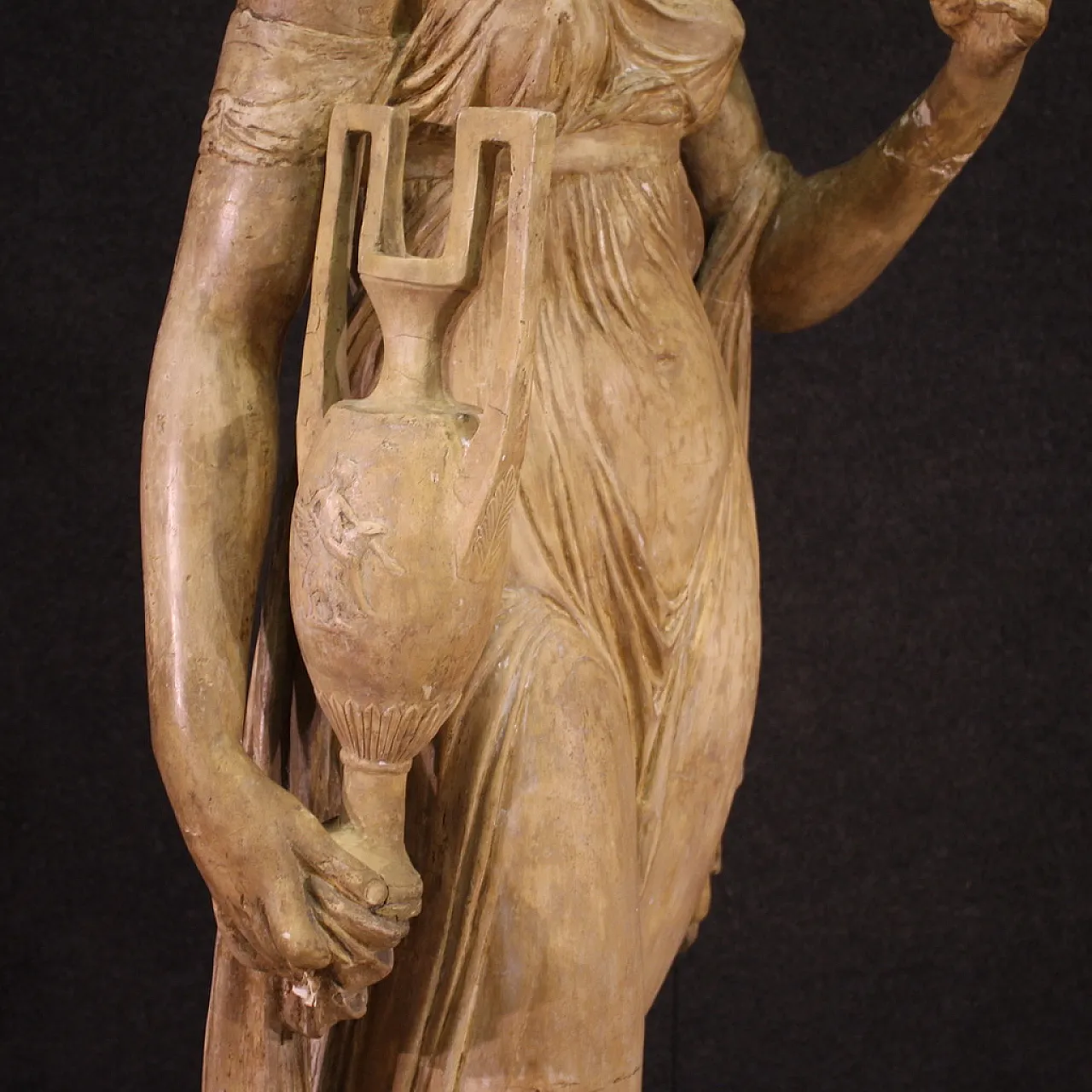 Gott, Vestal, large patinated stucco sculpture, 20th century 6