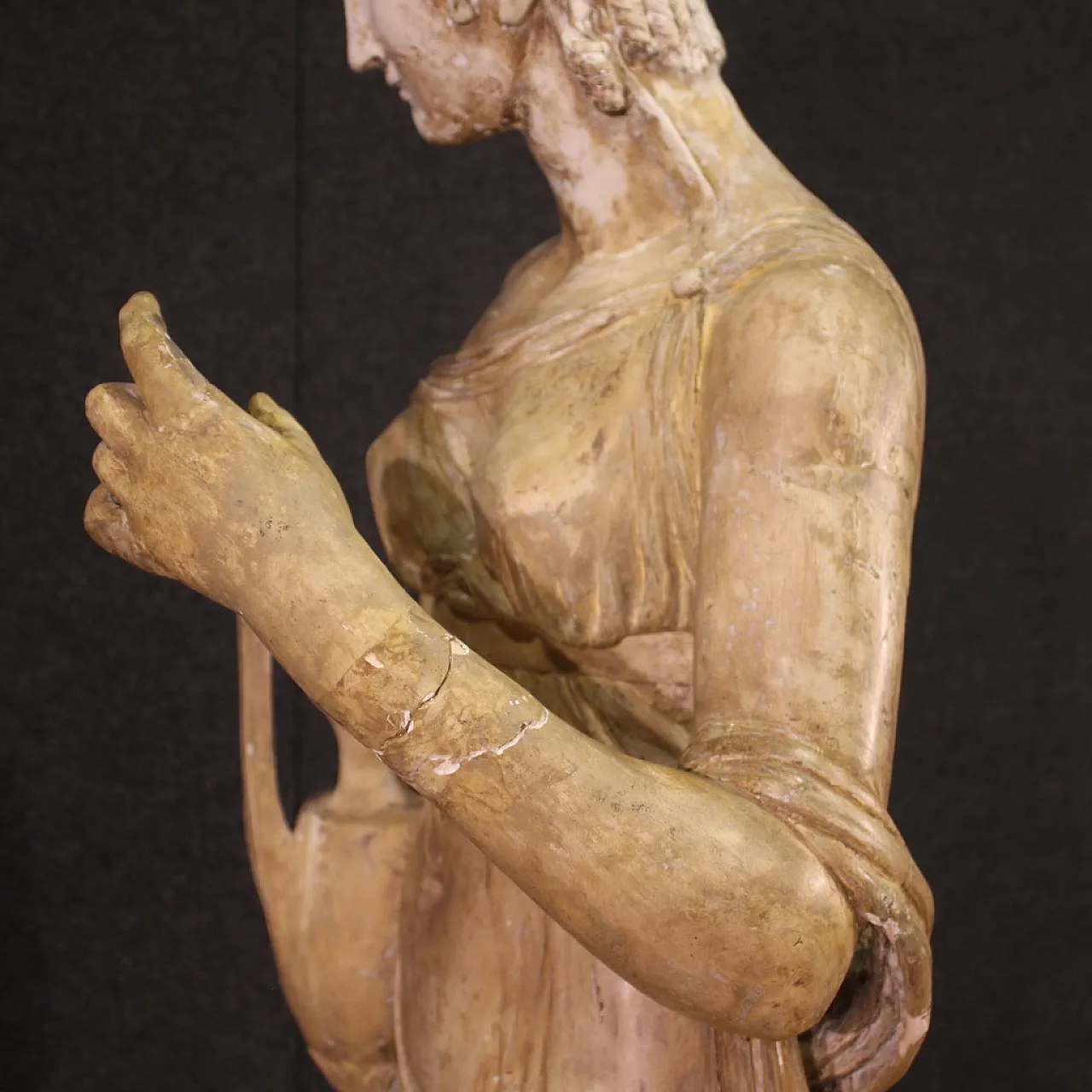 Gott, Vestal, large patinated stucco sculpture, 20th century 7