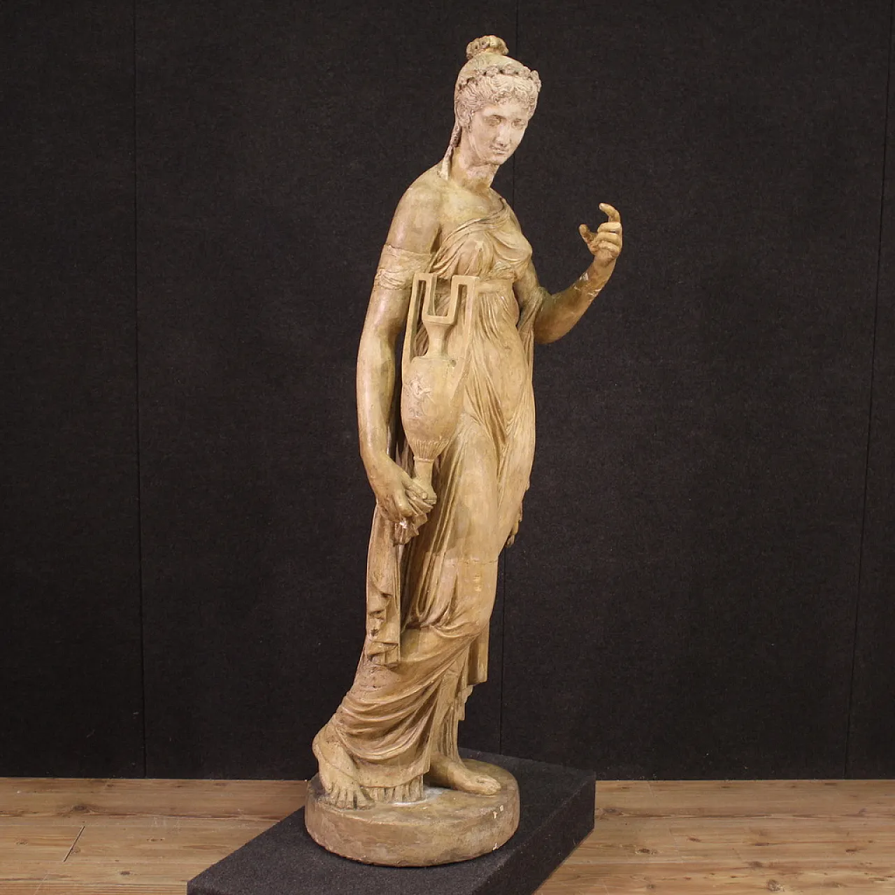 Gott, Vestal, large patinated stucco sculpture, 20th century 10