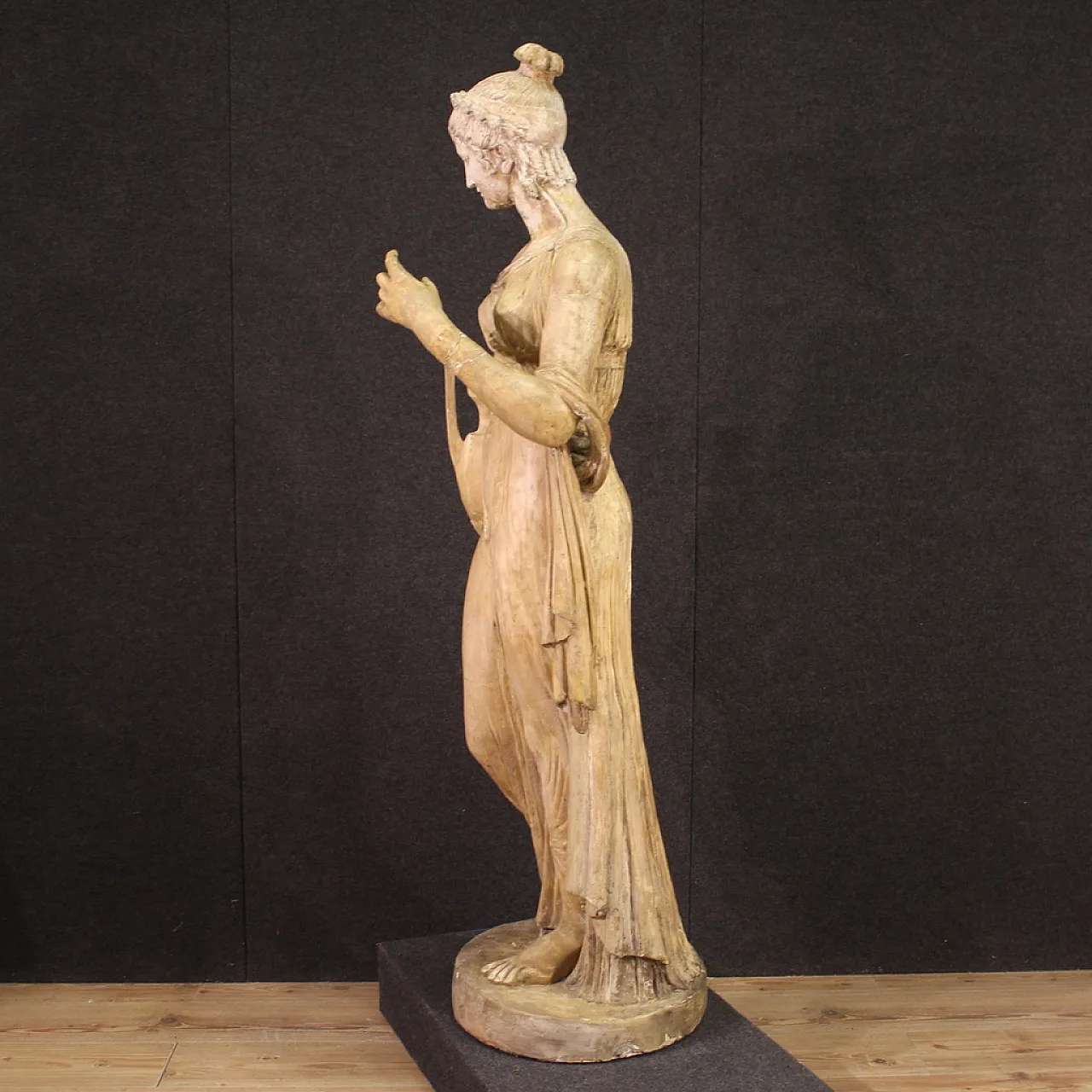 Gott, Vestal, large patinated stucco sculpture, 20th century 12