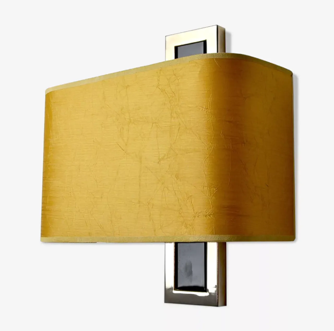 Regency cubic wall sconce in metal and canvas, 1980s 1