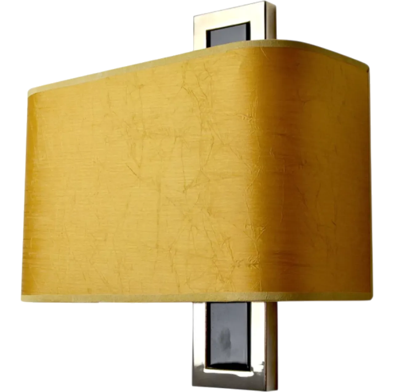 Regency cubic wall sconce in metal and canvas, 1980s 7