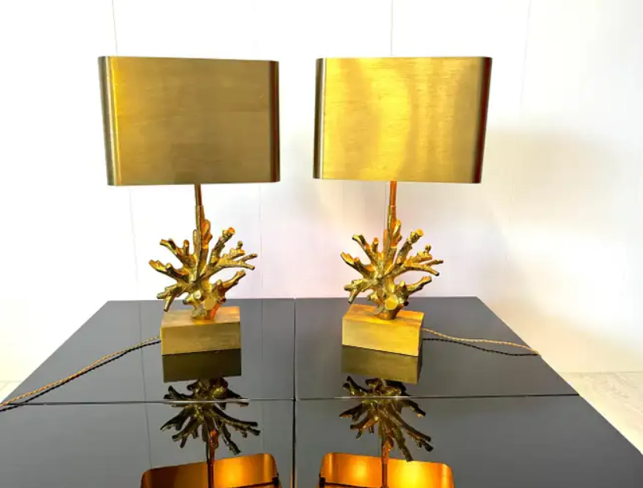 Pair of table lamps by Maison Charles et Fils, 1960s 2