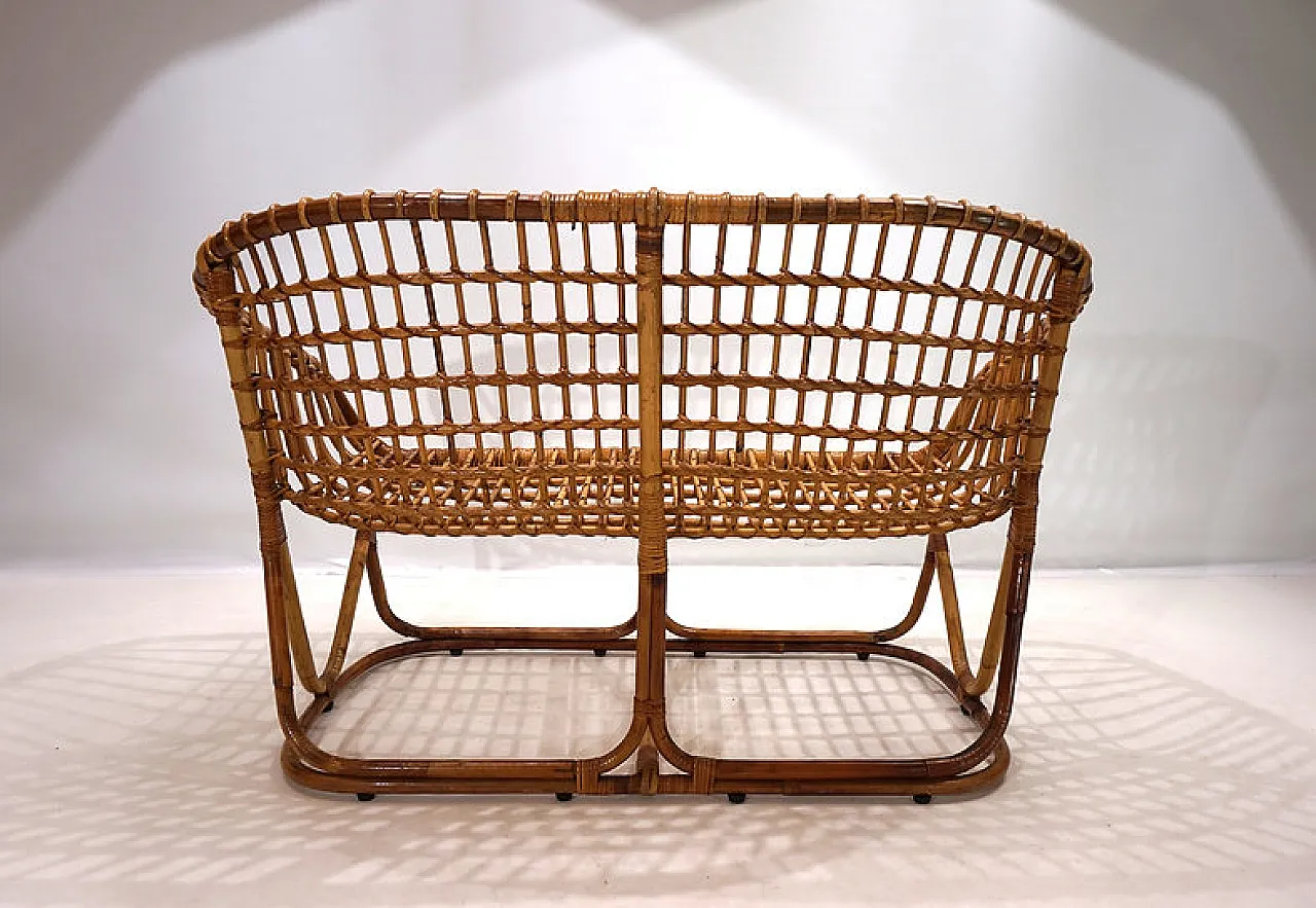 Rattan lounge by Tito Agnoli for Bonacina, 1960s 5