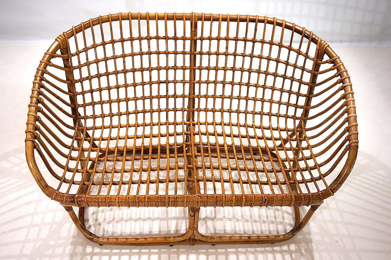 Rattan lounge by Tito Agnoli for Bonacina, 1960s 14