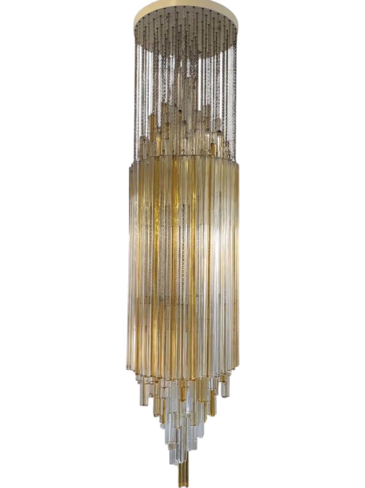 Chandelier in metal and glass by Paolo Venini for Venini, 1970s 12