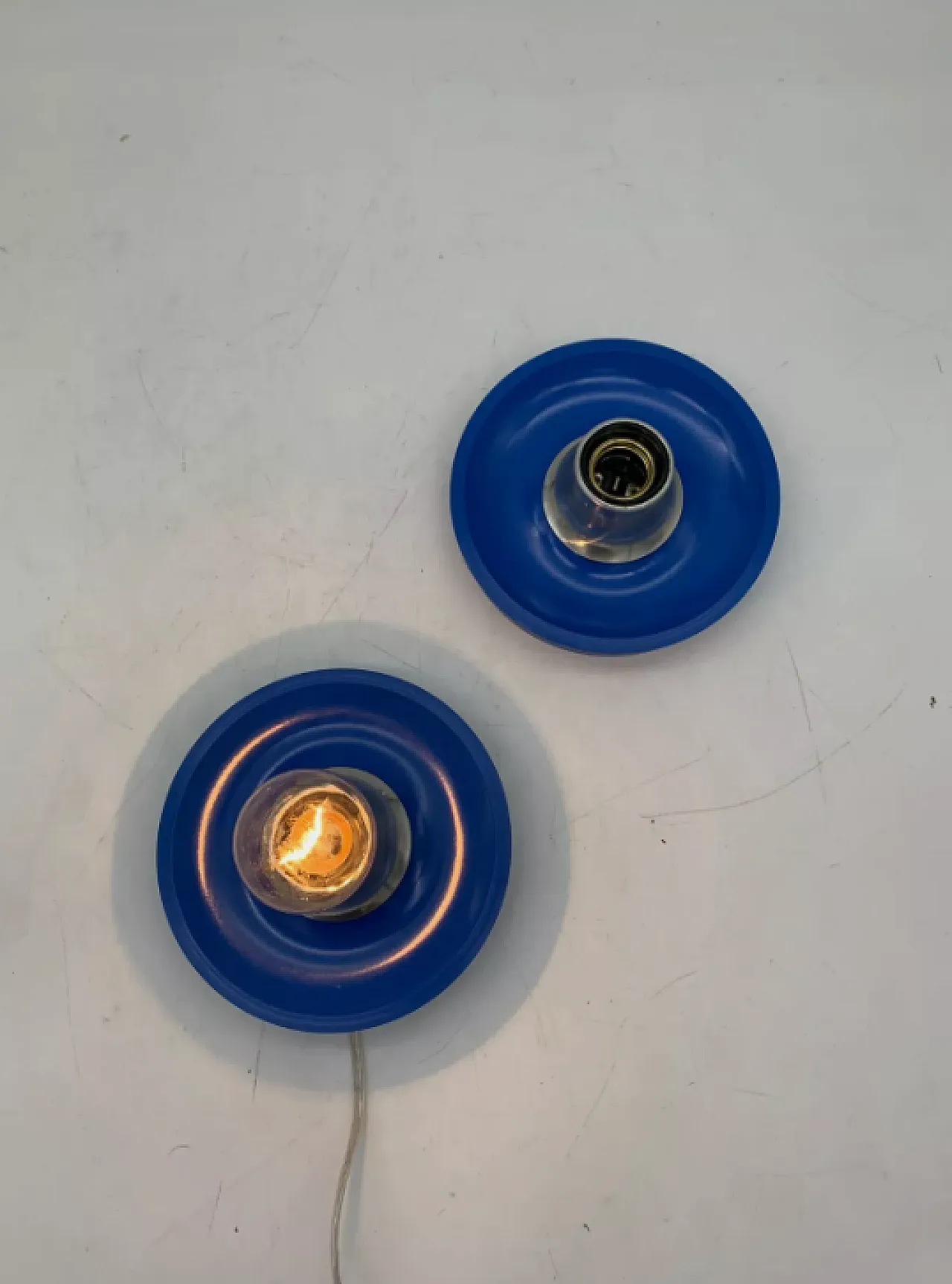 Pair of plastic ceiling lights, 1970s 1