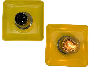 Pair of plastic ceiling light square, 1970s