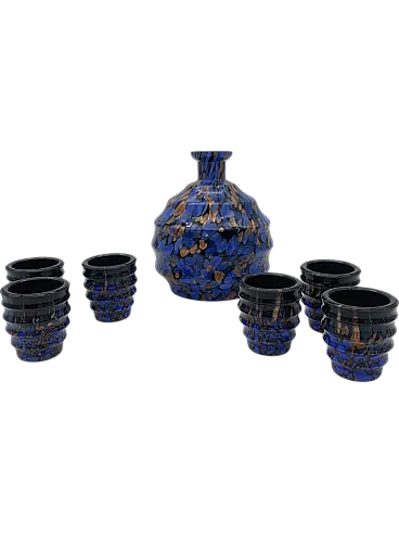 Murano glass coffee and cup bottle set attributed to Toso, 1930s