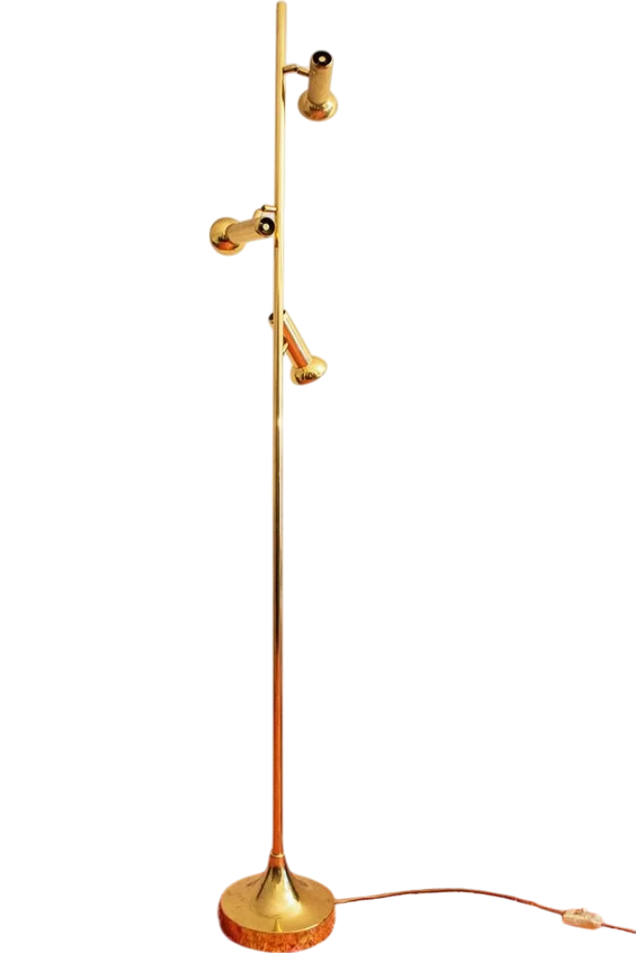 Three lights brass floor lamp by Goffredo Reggiani, 1970s 5