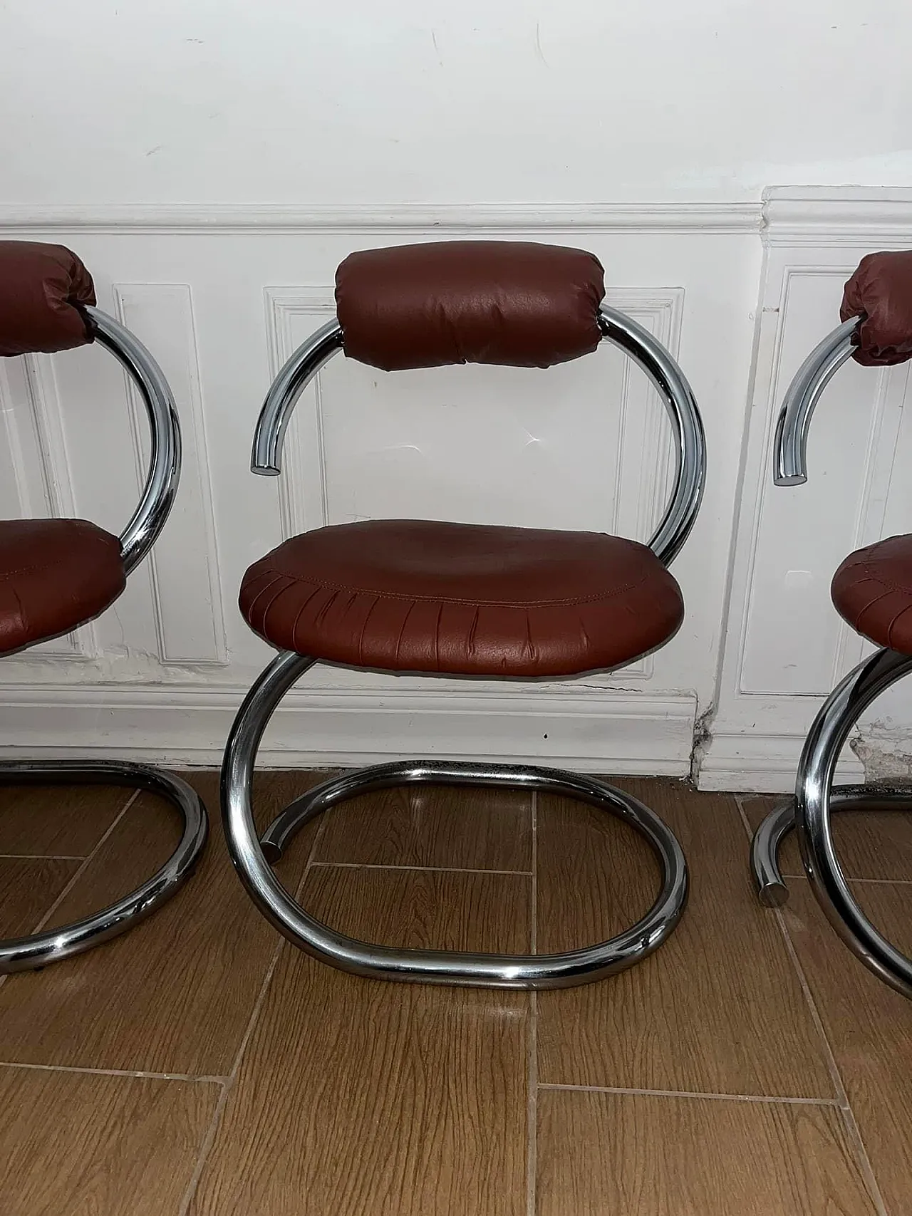 Cobra model chairs by Giotto Stoppino, 70s 2