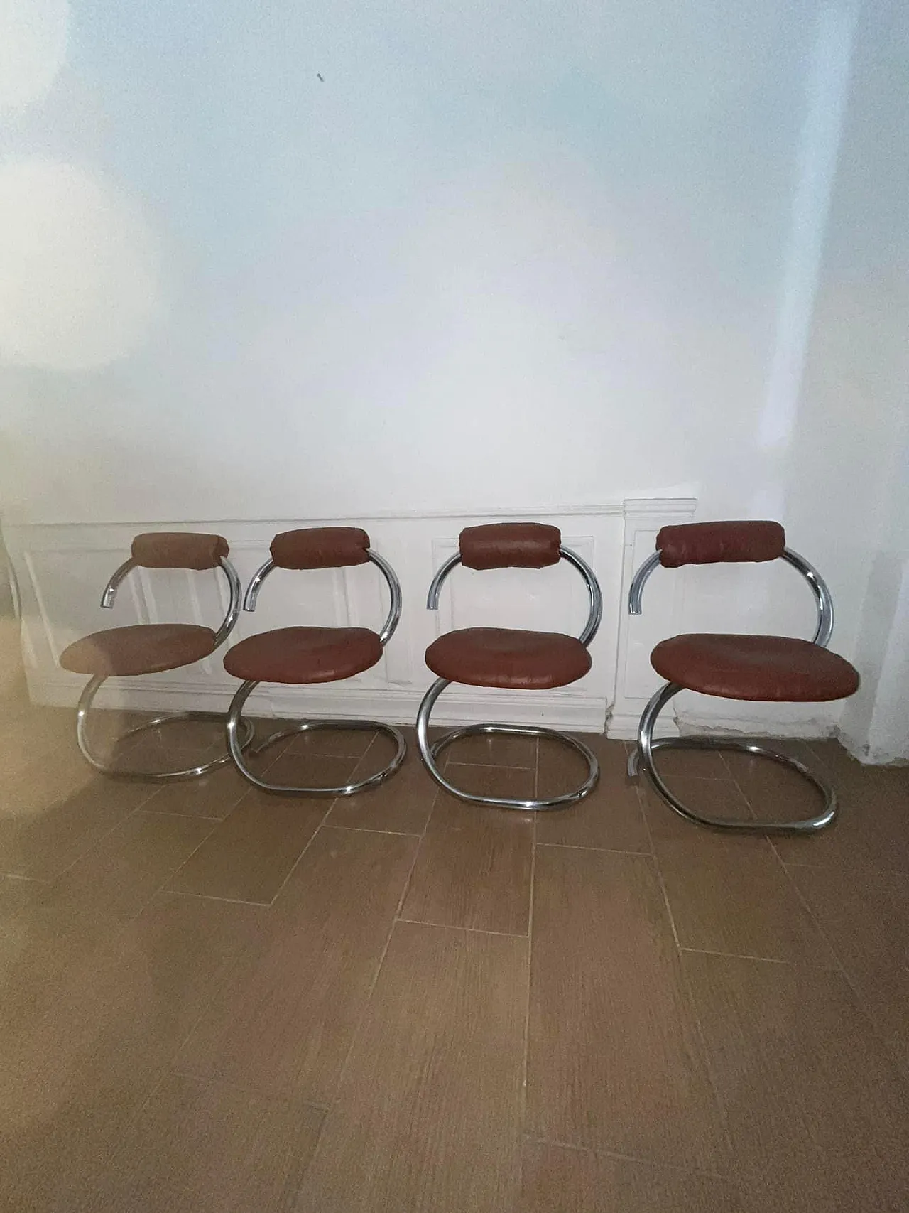 Cobra model chairs by Giotto Stoppino, 70s 4