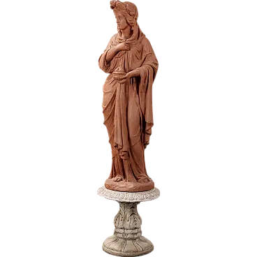 Sculpture The Allegory of Winter in terracotta, 20th century