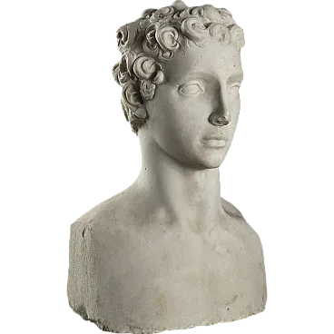 A erm of young man marble sculpture, 19th century