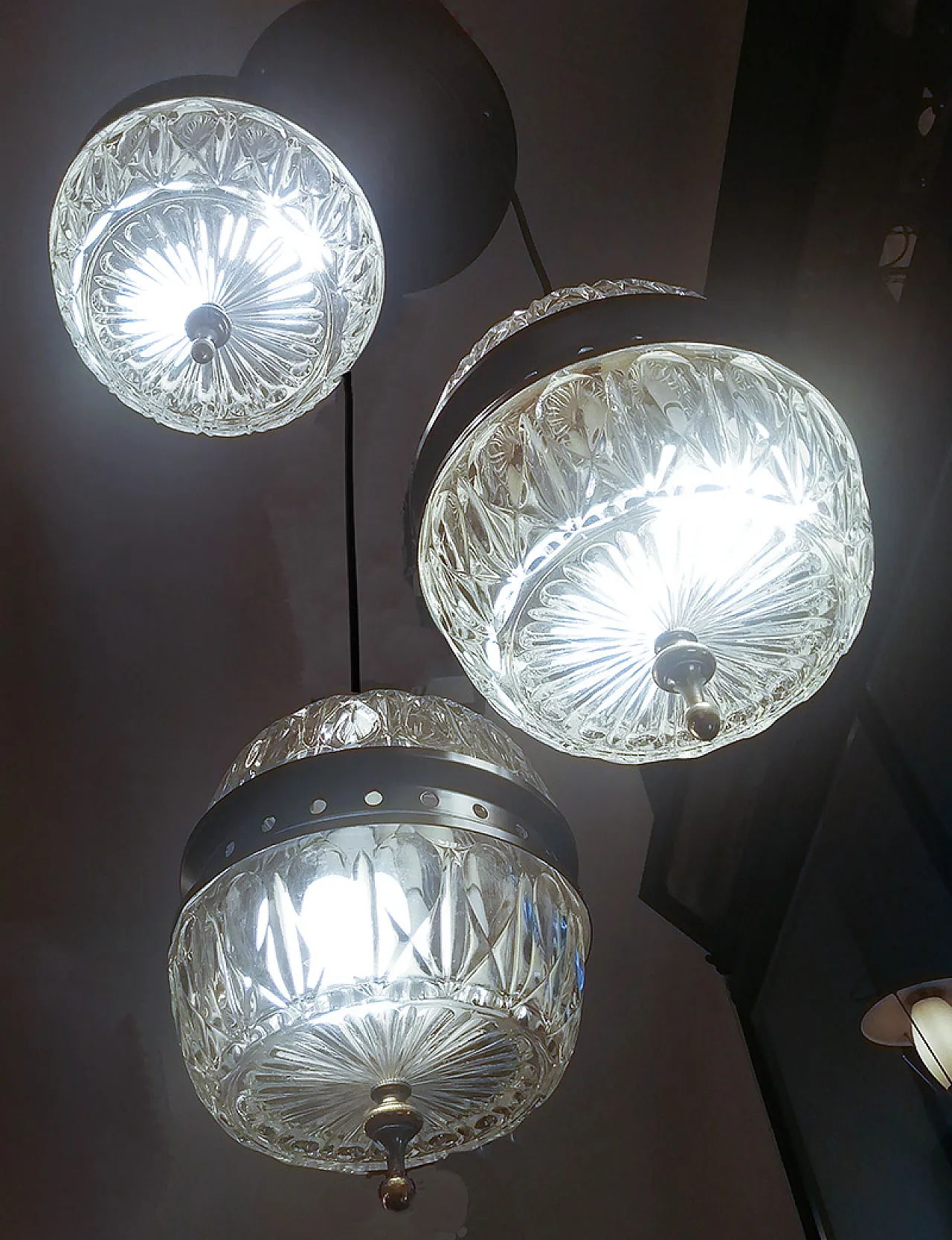 Lampadario a 3 luci, anni '50 3