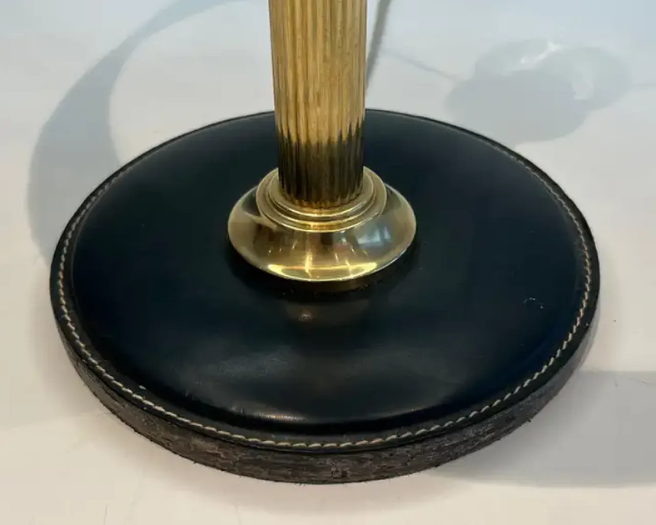 Black leather and brass desk lamp, 1970s 6