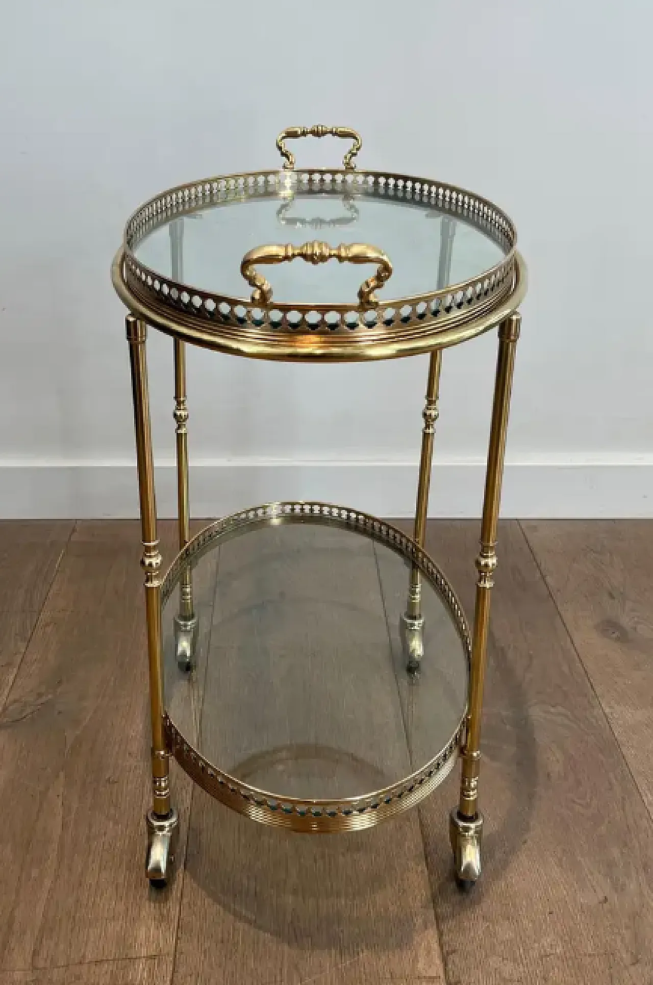 Brass bar trolley attributed to Maison Jansen, 1940s 13