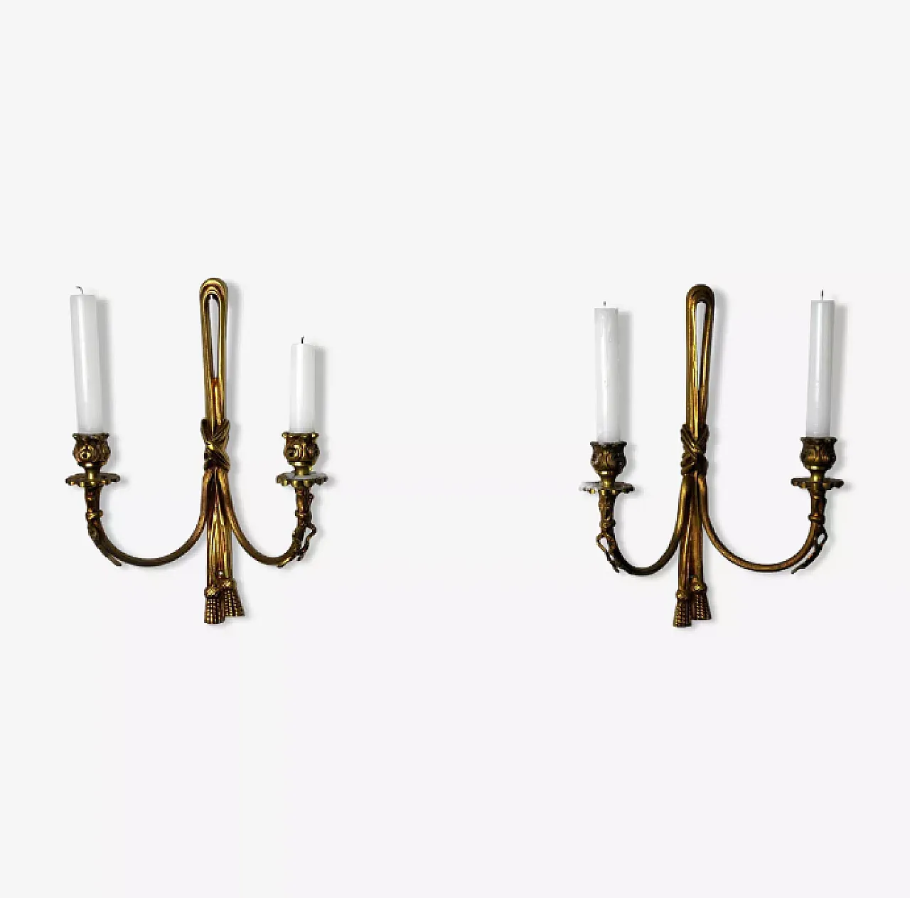 Pair of brass candlesticks, 1980s 1