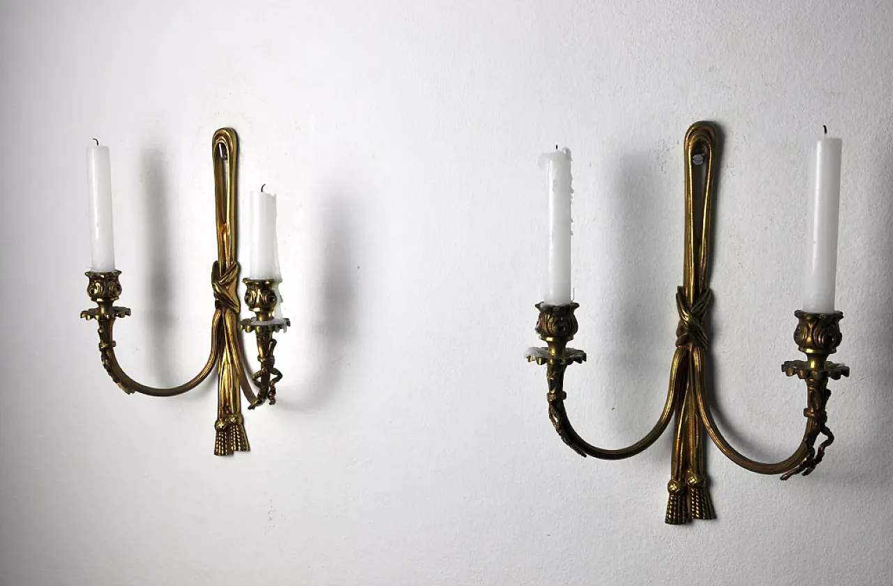 Pair of brass candlesticks, 1980s 2