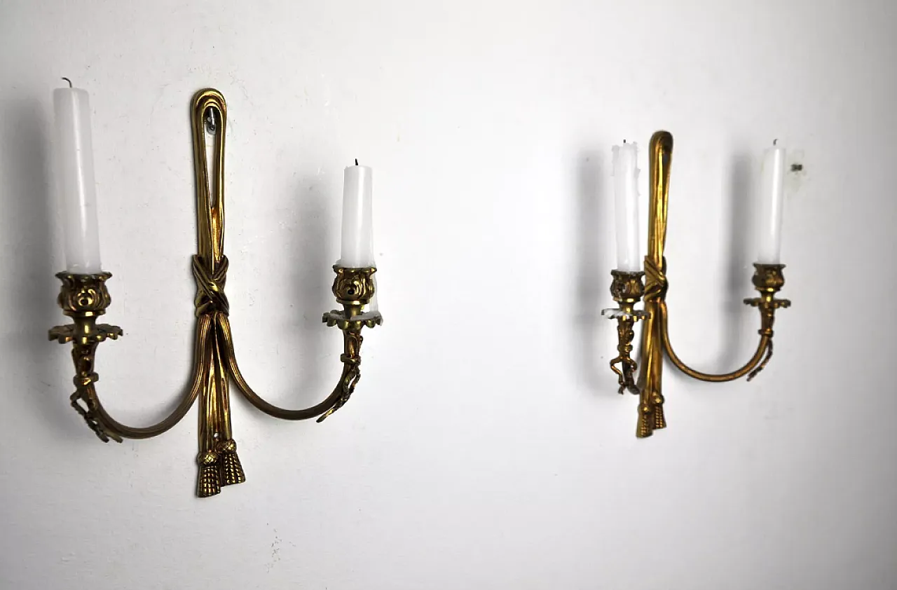 Pair of brass candlesticks, 1980s 3