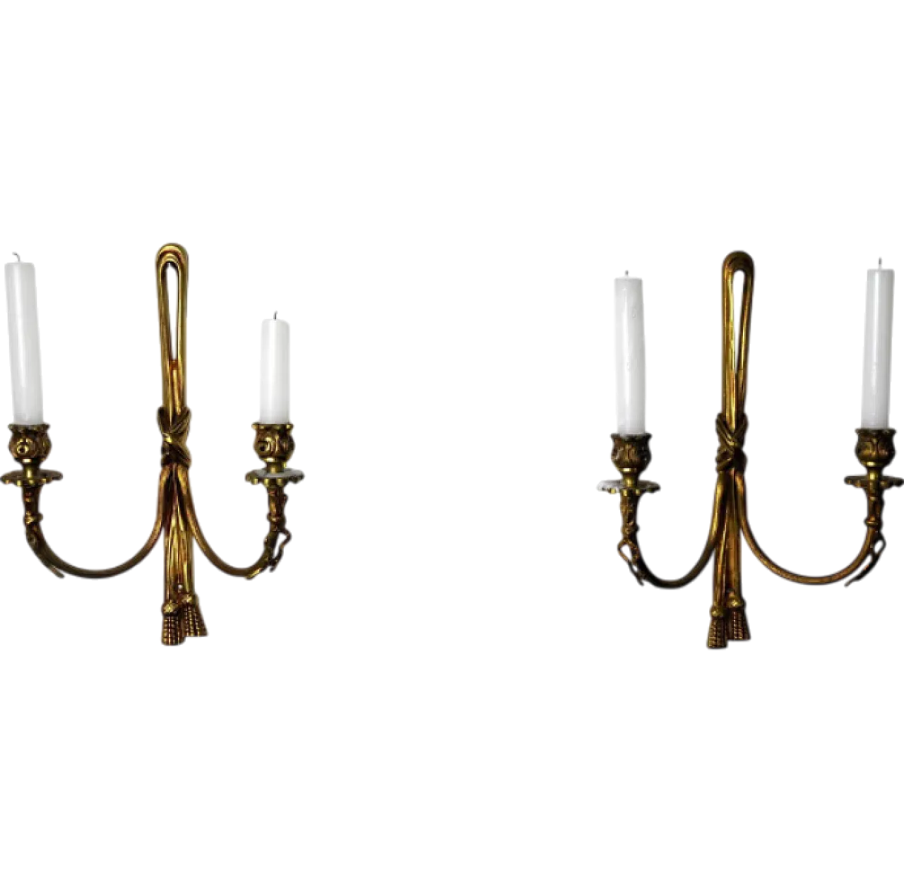 Pair of brass candlesticks, 1980s 6