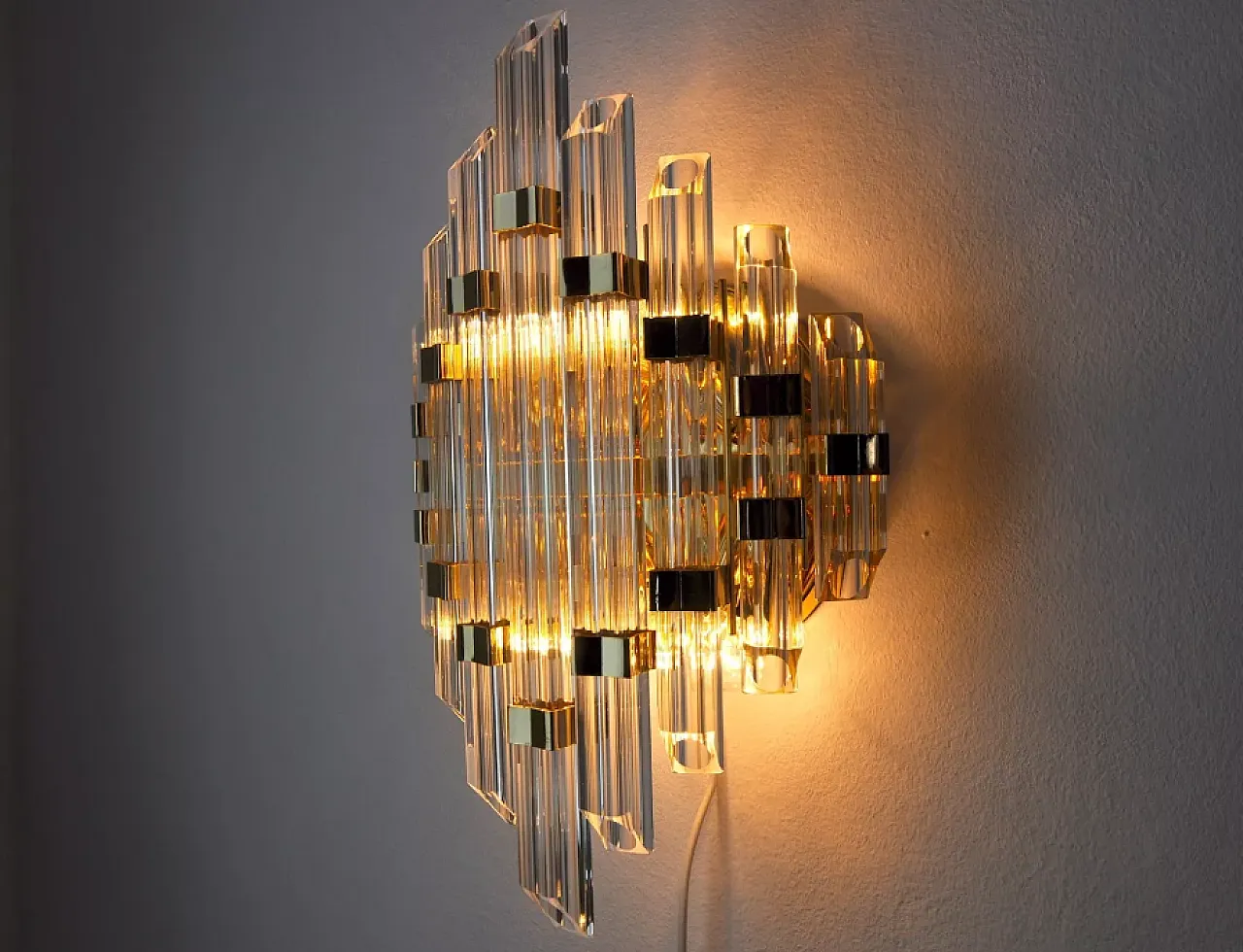 Triedi single wall lamp in Murano glass, 1970s 5