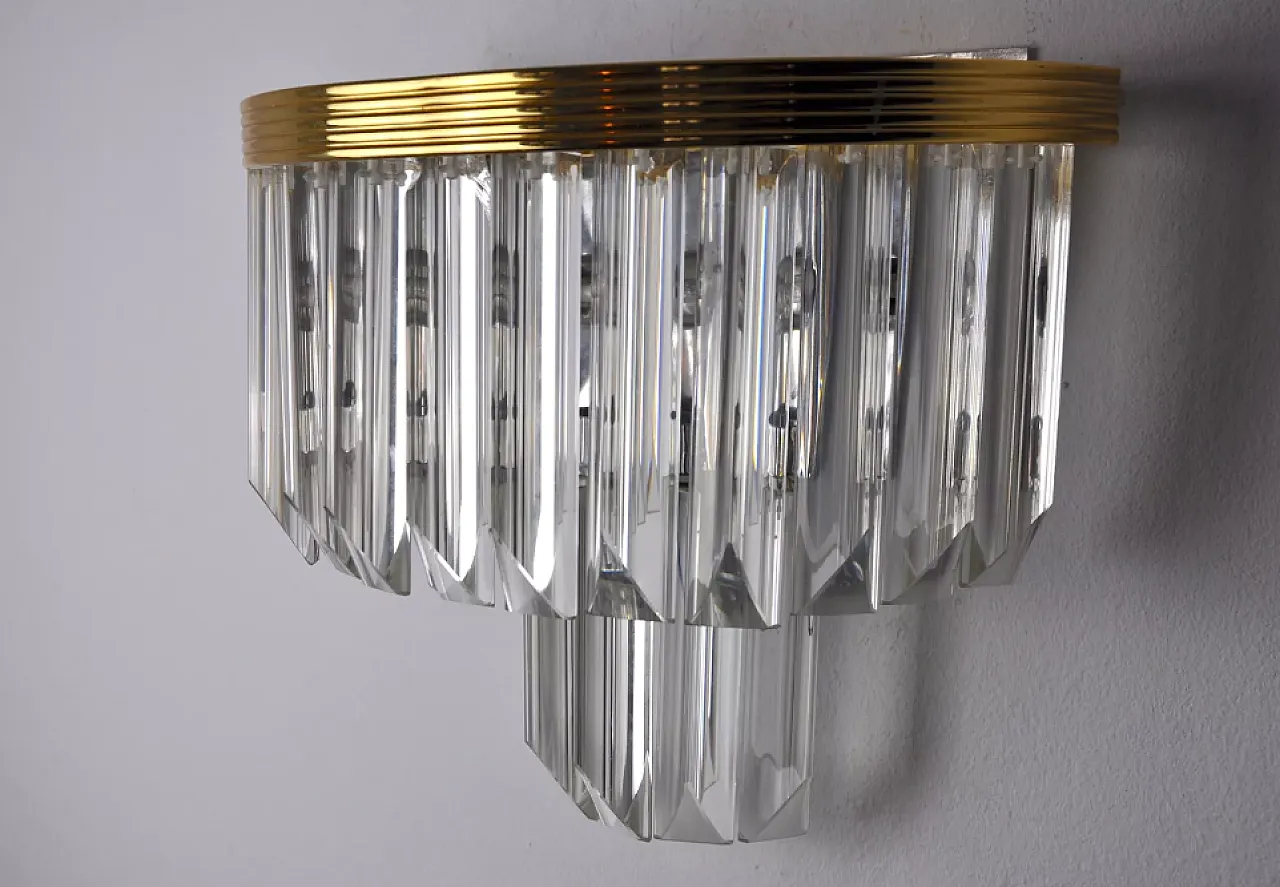 Murano glass and metal wall sconce by Venini, 1970s 2