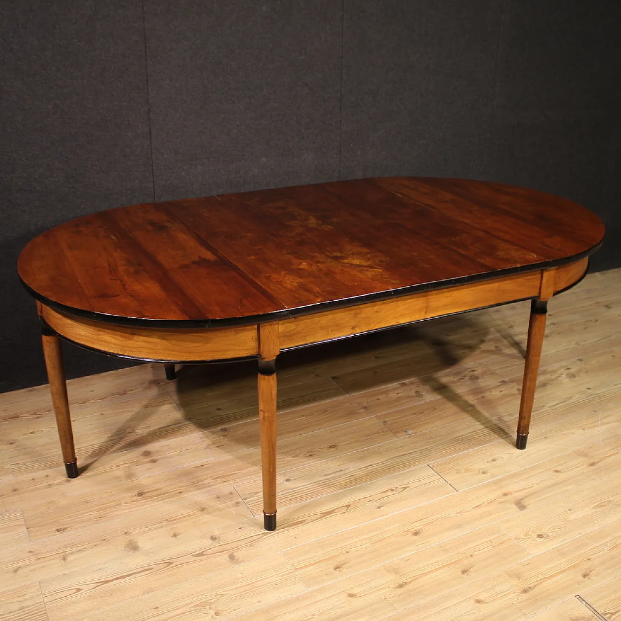 2 Biedermeier style consoles joined in extendable table, 20th century 1