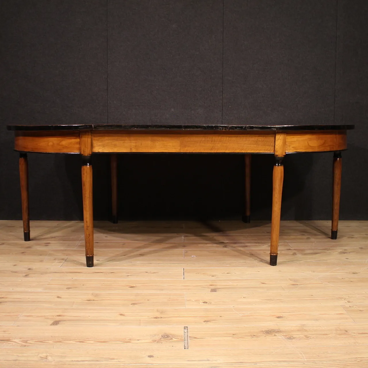 2 Biedermeier style consoles joined in extendable table, 20th century 7