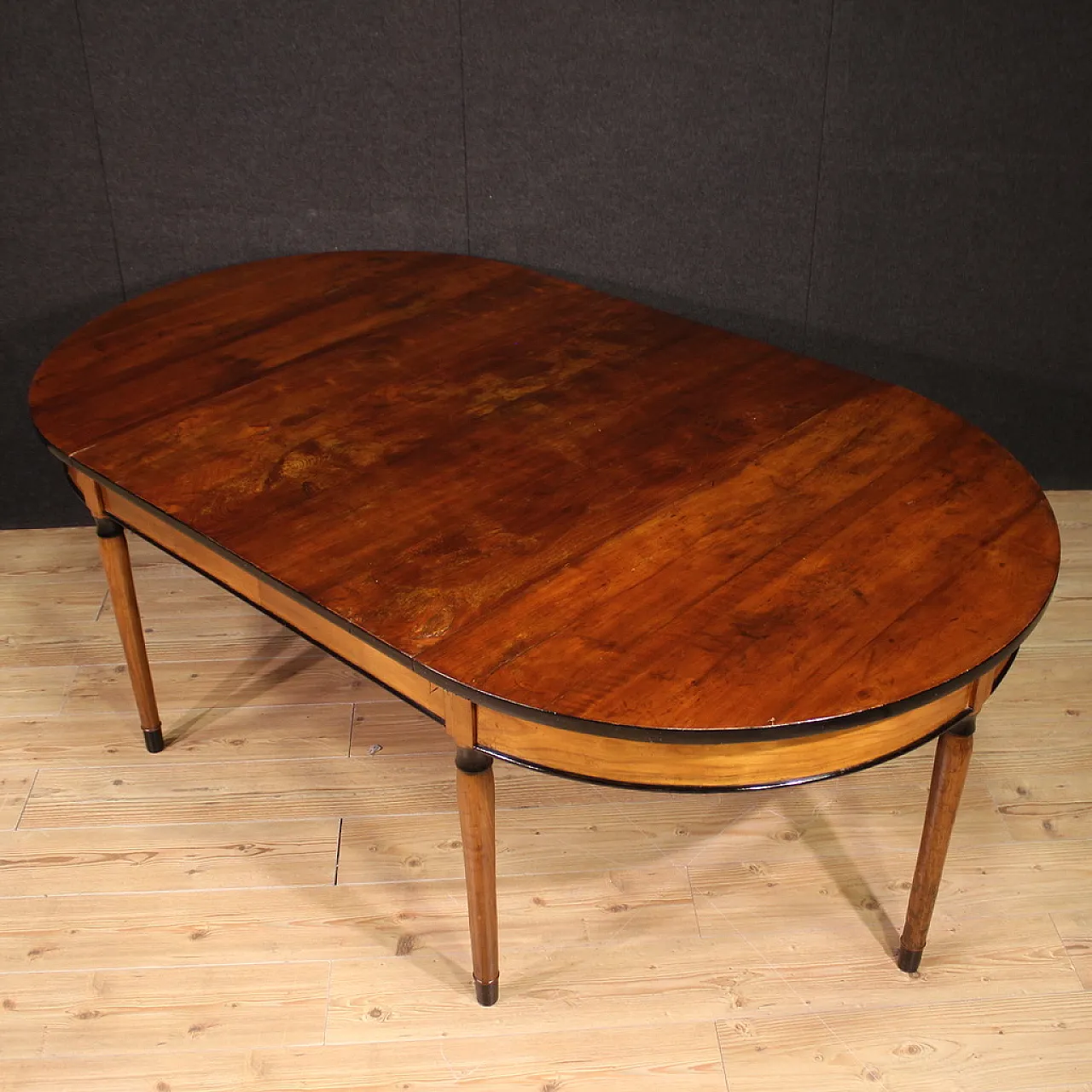 2 Biedermeier style consoles joined in extendable table, 20th century 11